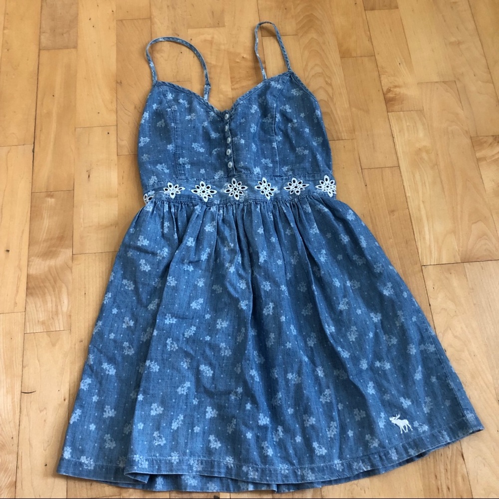 VTG Abercrombie Chambray Eyelet Dress